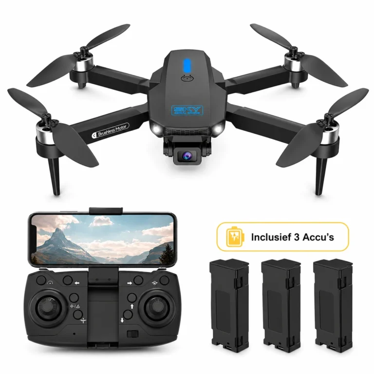 SefSay E88 Max drone met afstandsbediening en drie batterijen